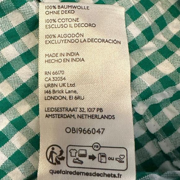 Free People Bohemian Embroidered Gingham Seersucker Cass Maxi Dress Green Small - Picture 11 of 16